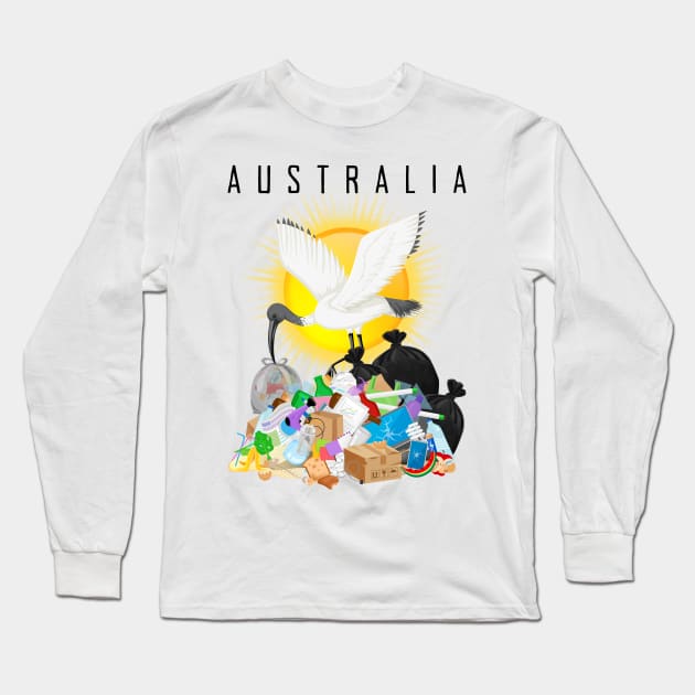 AUSTRALIA - BIN CHICKEN Long Sleeve T-Shirt by Simontology